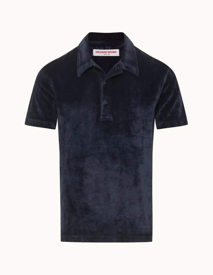 Orlebar Brown Polo Shirts Men Walcott Velvet Midnight Navy