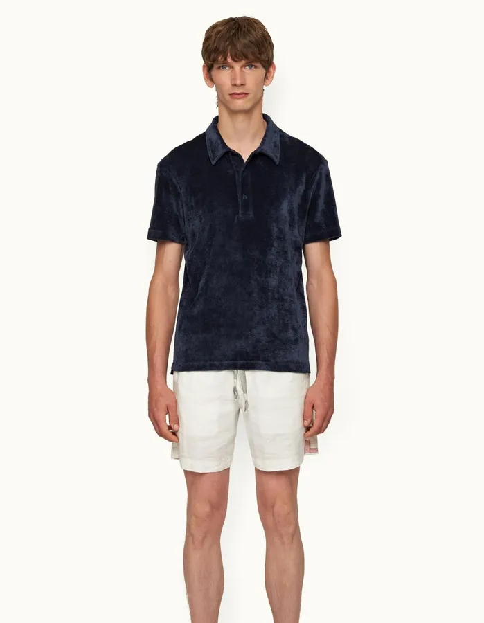 Orlebar Brown Polo Shirts Men Walcott Velvet Midnight Navy