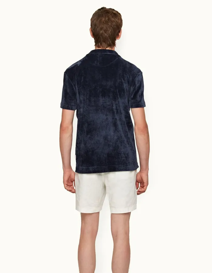 Orlebar Brown Polo Shirts Men Walcott Velvet Midnight Navy