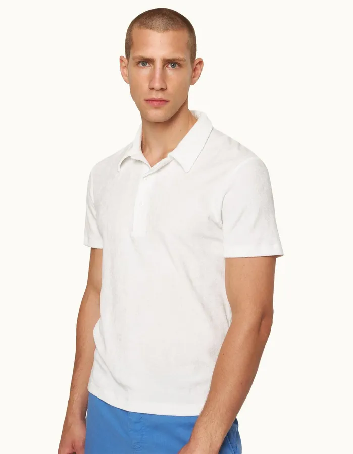 Orlebar Brown Polo Shirts Men Walcott Velvet White
