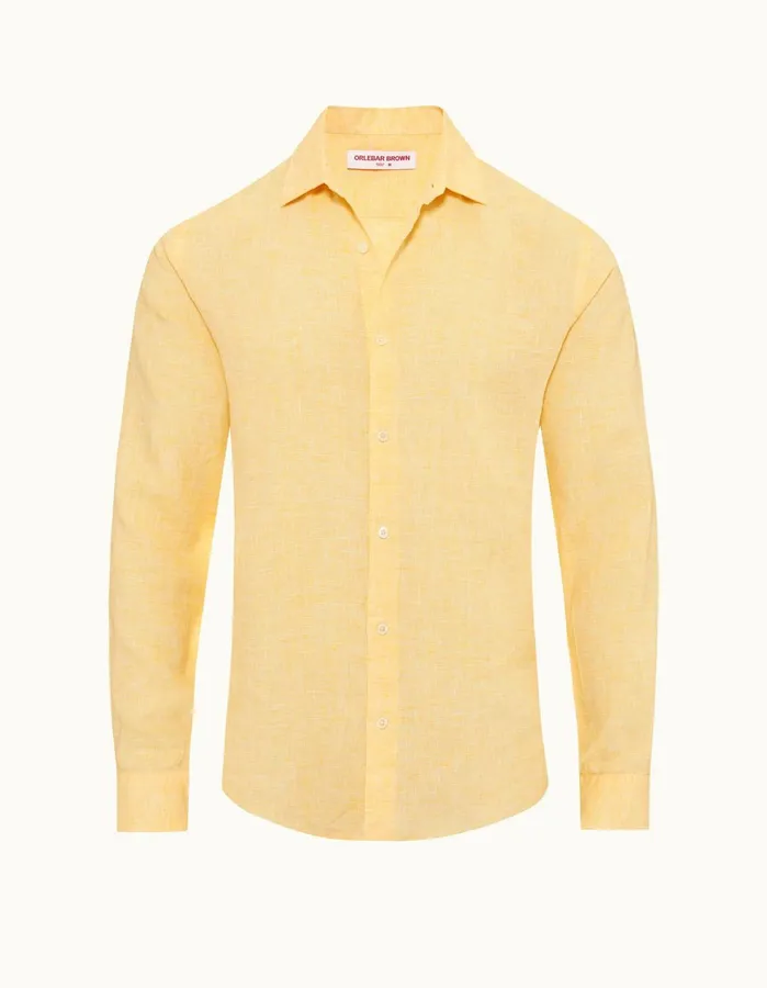 Orlebar Brown Shirts Men Giles Linen Toucanwhite
