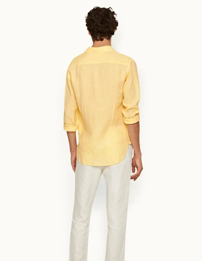 Orlebar Brown Shirts Men Giles Linen Toucanwhite