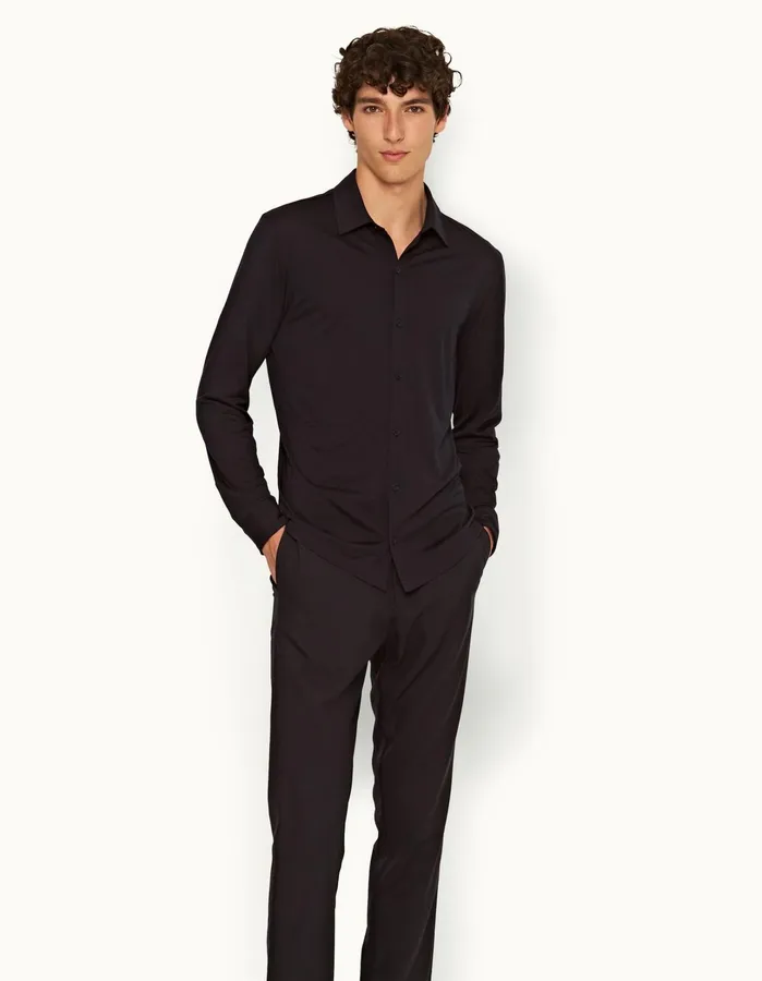 Orlebar Brown Shirts Men Giles Merino Night Iris