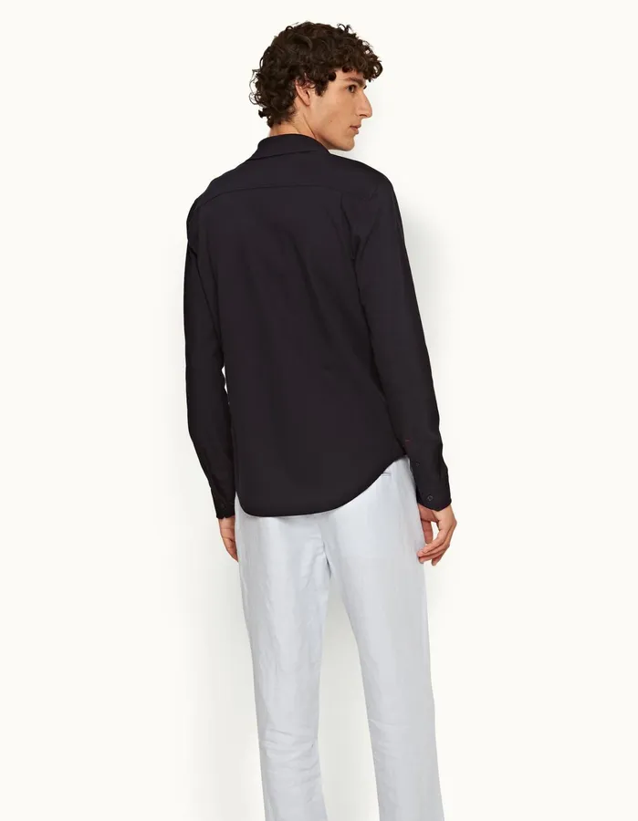 Orlebar Brown Shirts Men Giles Pique Night Iris