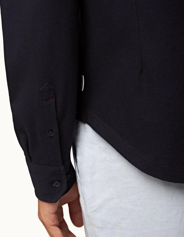 Orlebar Brown Shirts Men Giles Pique Night Iris