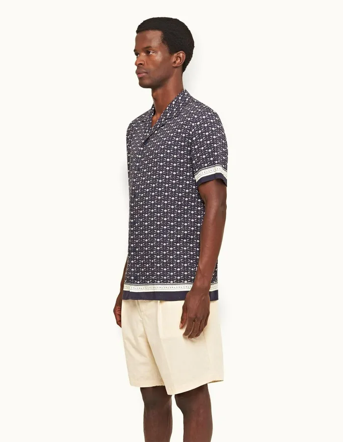 Orlebar Brown Shirts Men Hibbert Dark Sapphiresea Mist