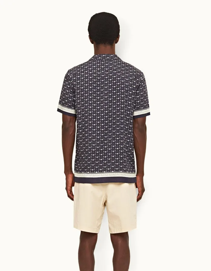 Orlebar Brown Shirts Men Hibbert Dark Sapphiresea Mist
