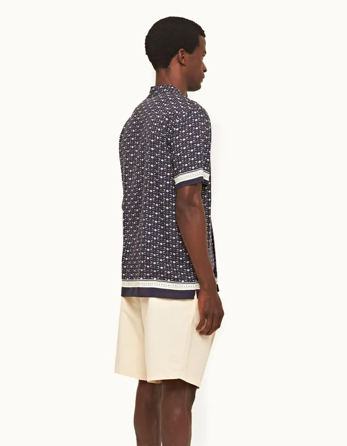 Orlebar Brown Shirts Men Hibbert Dark Sapphiresea Mist