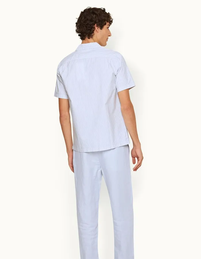 Orlebar Brown Shirts Men Hibbert Light Island Skywhite
