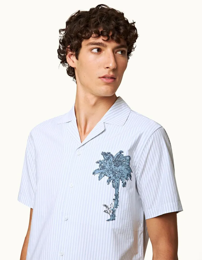 Orlebar Brown Shirts Men Hibbert Light Island Skywhite