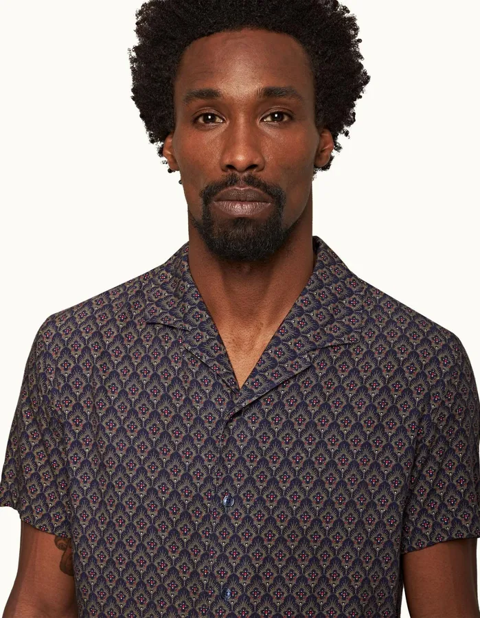 Orlebar Brown Shirts Men Hibbert Midnight Navy