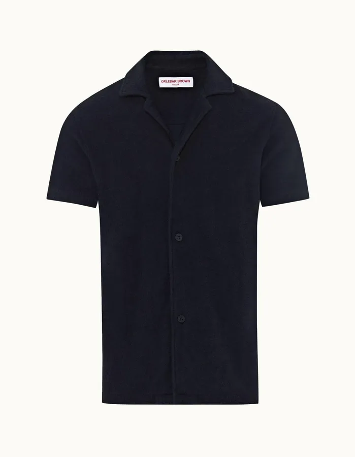 Orlebar Brown Shirts Men Howell Towelling Night Iris