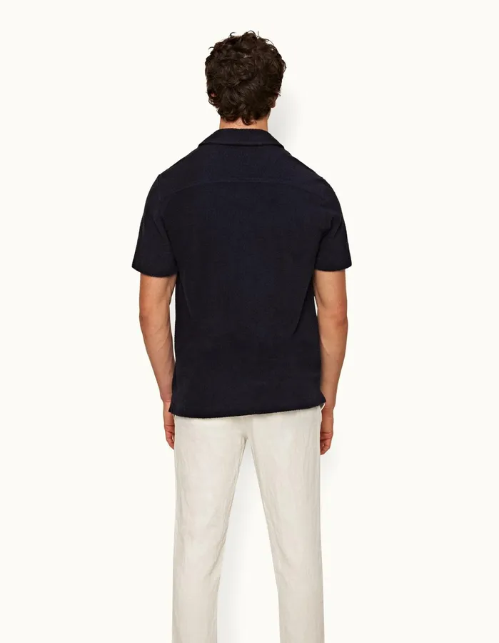 Orlebar Brown Shirts Men Howell Towelling Night Iris