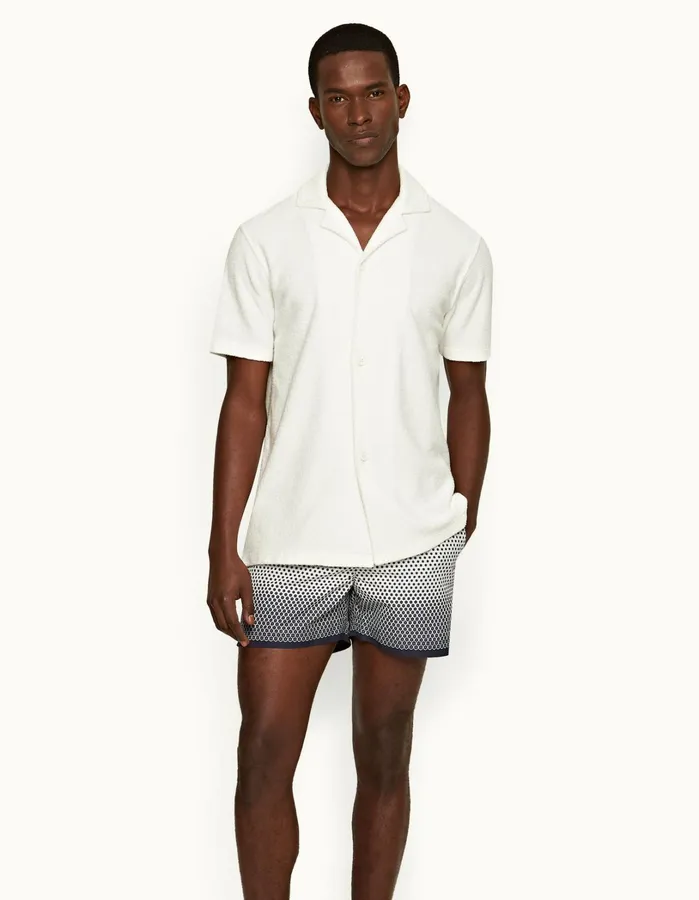 Orlebar Brown Shirts Men Howell Towelling Sea Mist