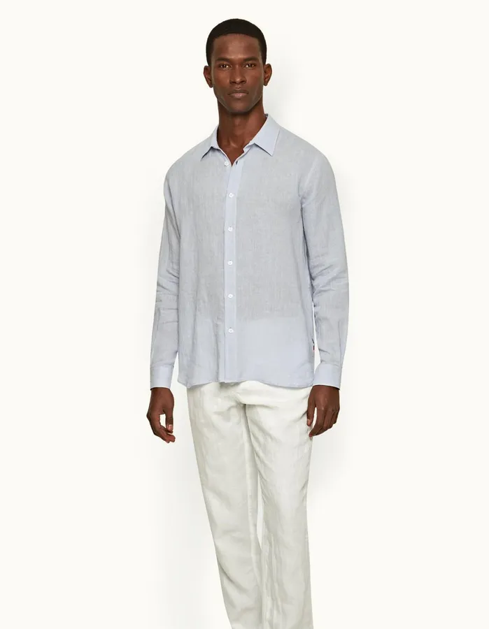 Orlebar Brown Shirts Men Justin Linen Hush
