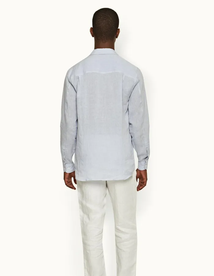 Orlebar Brown Shirts Men Justin Linen Hush