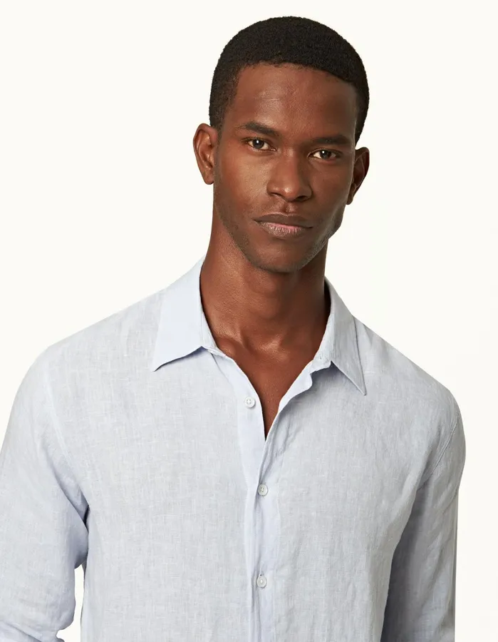 Orlebar Brown Shirts Men Justin Linen Hush