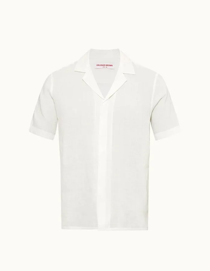 Orlebar Brown Shirts Men Maitan Linen White