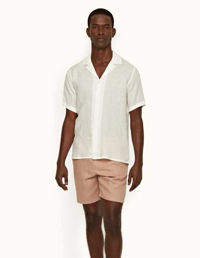 Orlebar Brown Shirts Men Maitan Linen White