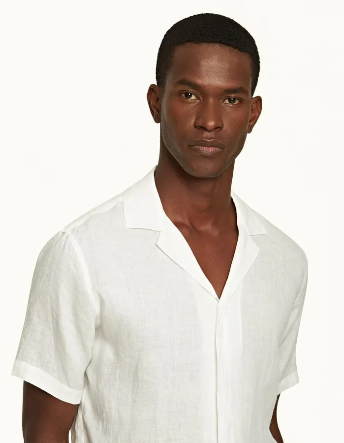 Orlebar Brown Shirts Men Maitan Linen White