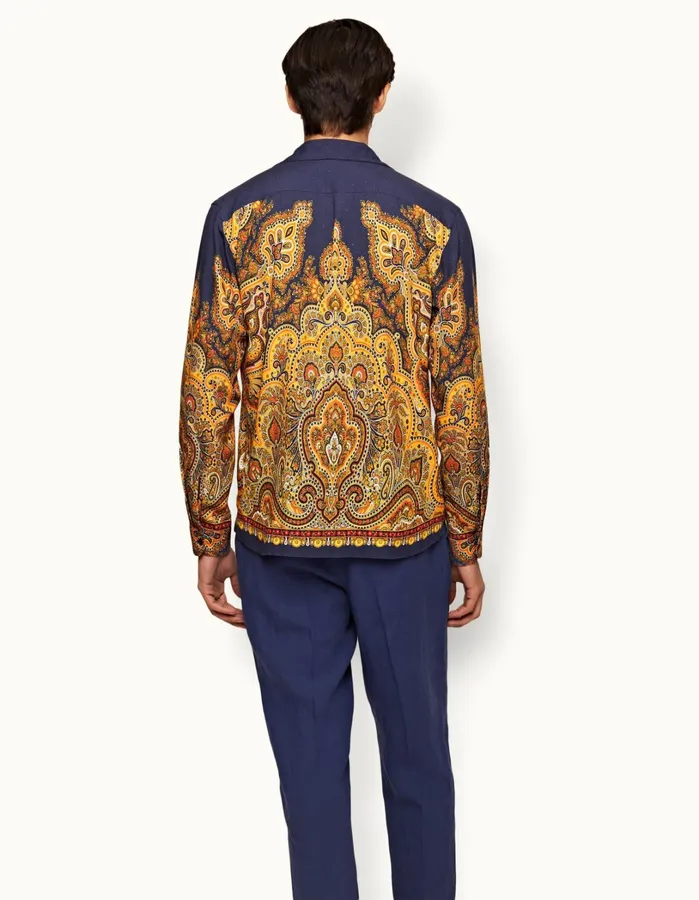 Orlebar Brown Shirts Men Ridley Lagoon Blue