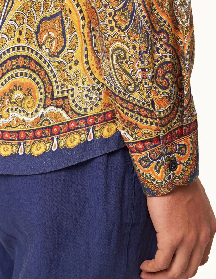 Orlebar Brown Shirts Men Ridley Lagoon Blue