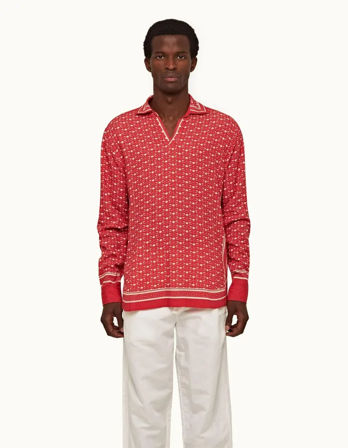 Orlebar Brown Shirts Men Ridley Vermillionsea Mist