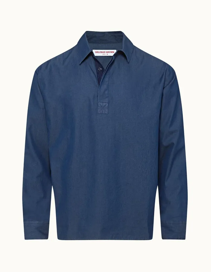 Orlebar Brown Shirts Men Shanklin Denim Washed Indigo
