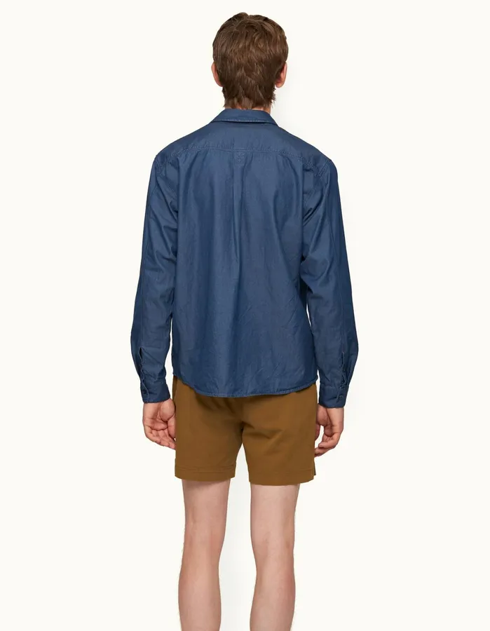 Orlebar Brown Shirts Men Shanklin Denim Washed Indigo