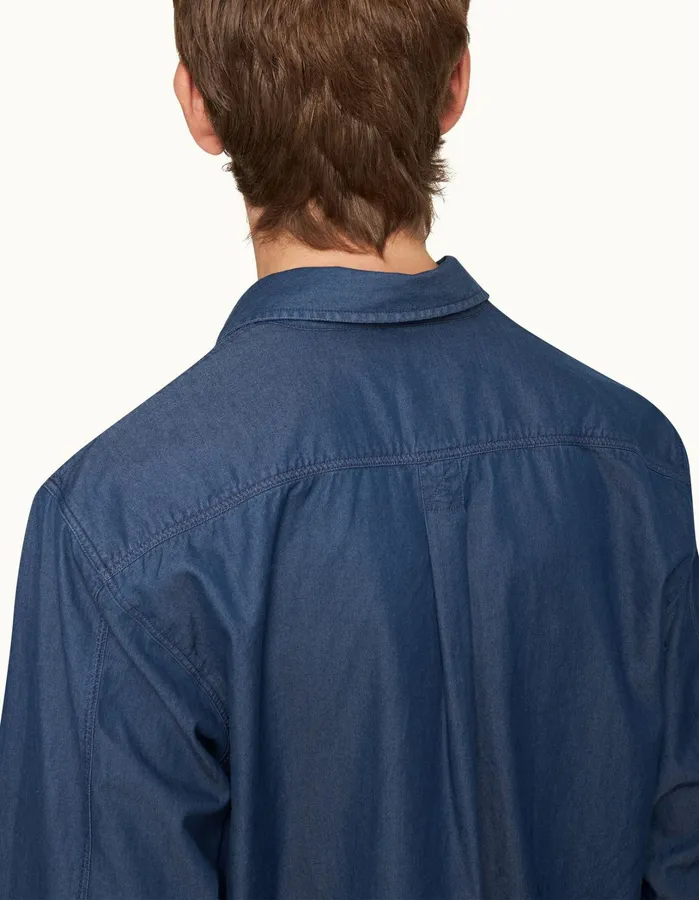 Orlebar Brown Shirts Men Shanklin Denim Washed Indigo