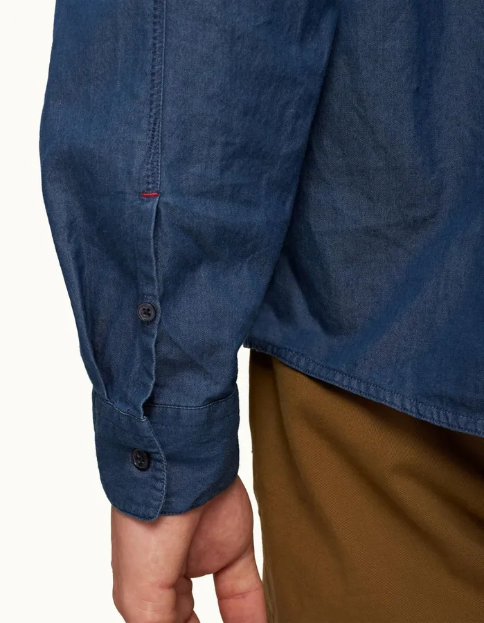 Orlebar Brown Shirts Men Shanklin Denim Washed Indigo