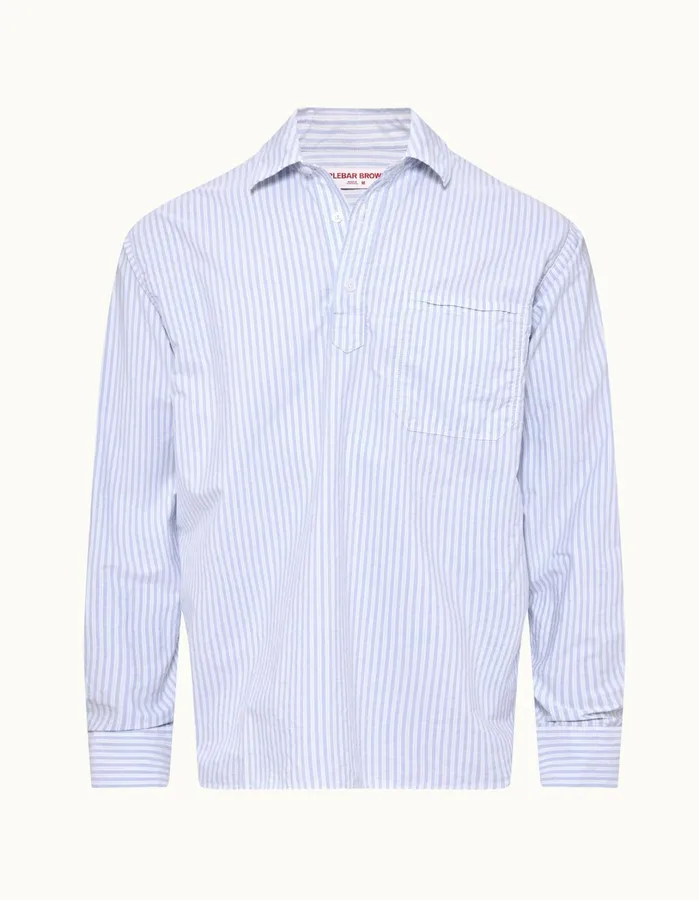 Orlebar Brown Shirts Men Shanklin Light Island Skywhite