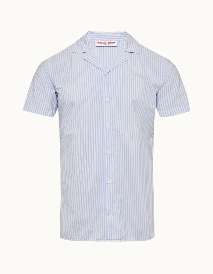 Orlebar Brown Shirts Men Travis Light Island Skywhite