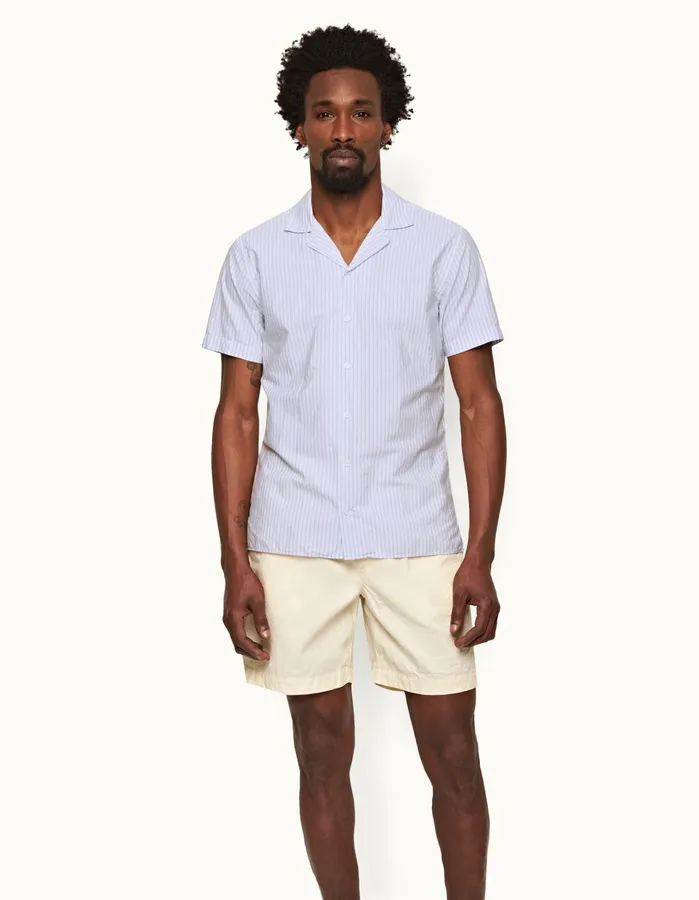 Orlebar Brown Shirts Men Travis Light Island Skywhite