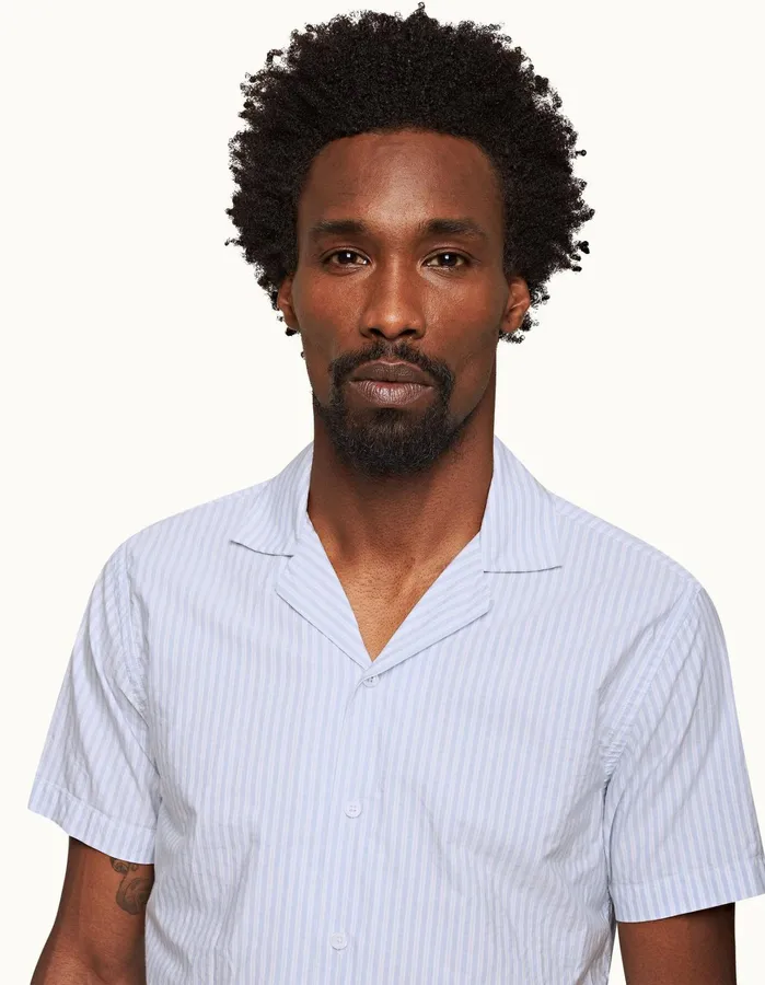 Orlebar Brown Shirts Men Travis Light Island Skywhite