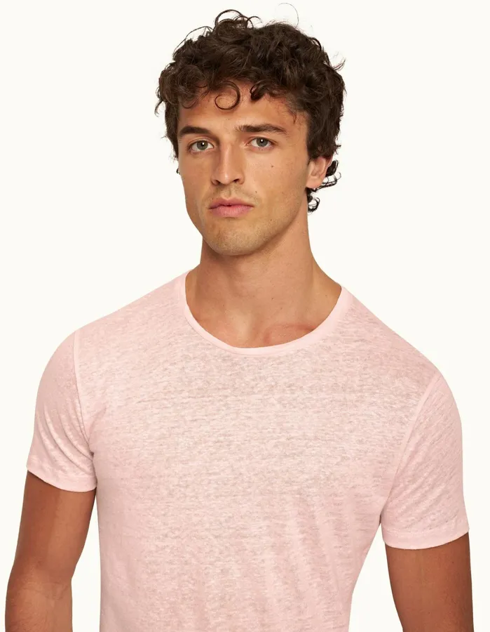 Orlebar Brown TShirts Men ObT Linen Rose