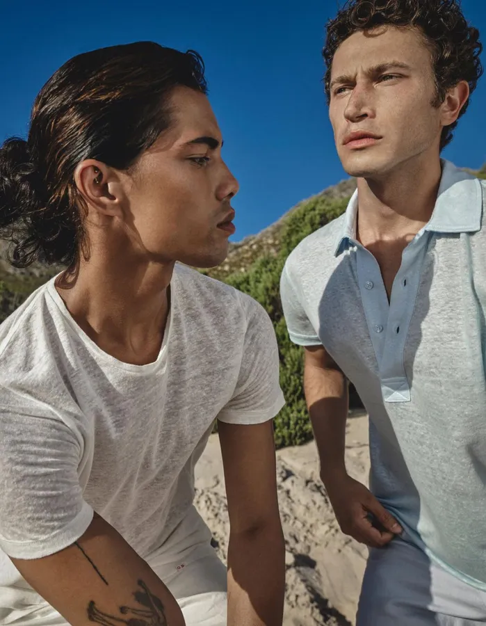 Orlebar Brown TShirts Men ObT Linen White Sand