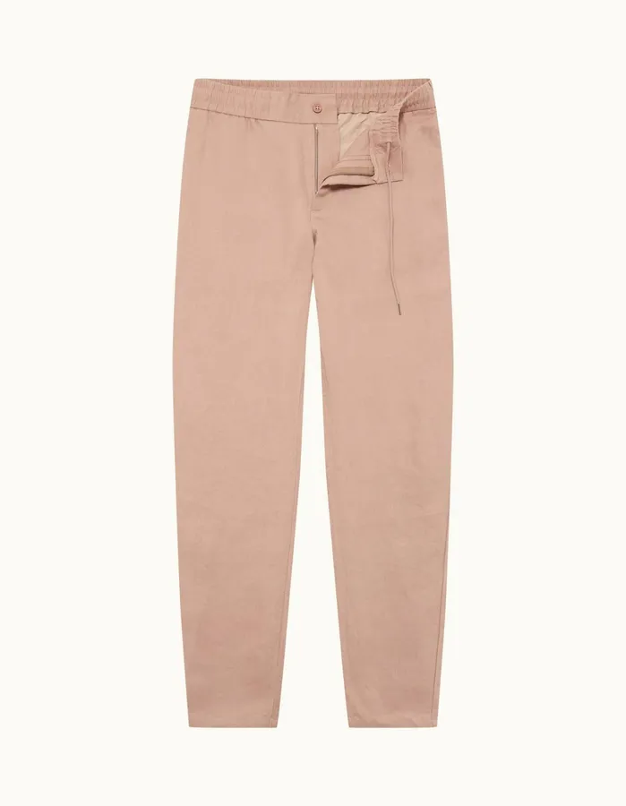 Orlebar Brown Trousers Men Cornell Linen Caramel Pink