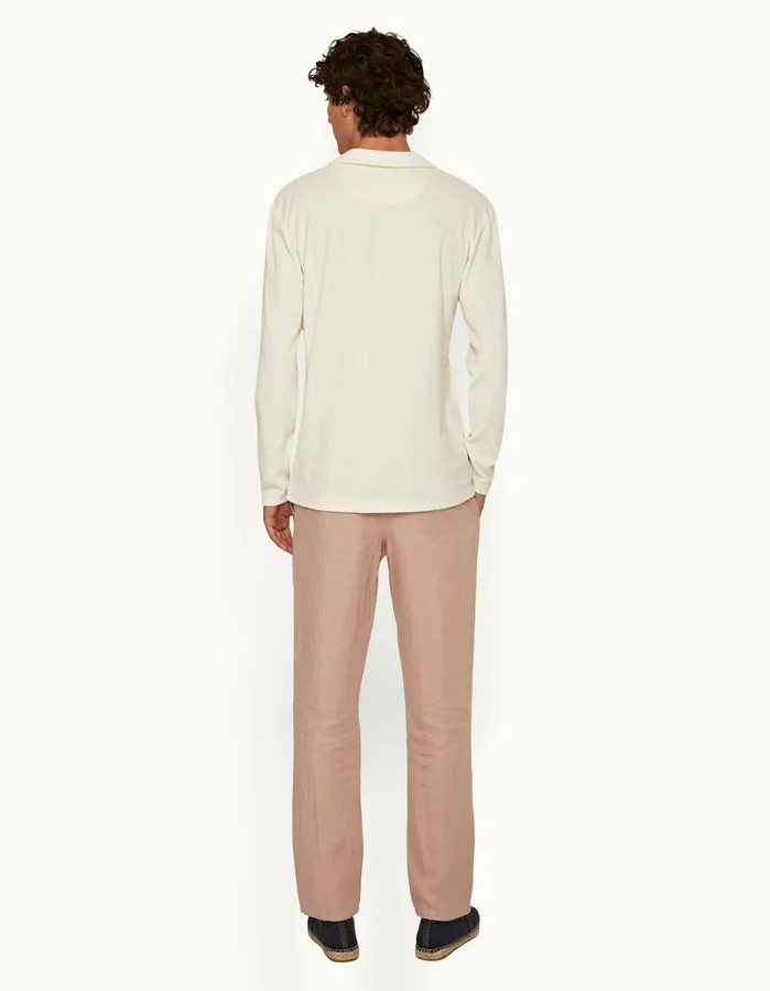 Orlebar Brown Trousers Men Cornell Linen Caramel Pink