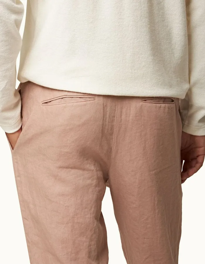 Orlebar Brown Trousers Men Cornell Linen Caramel Pink