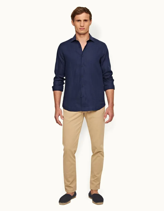Orlebar Brown Trousers Men Fallon Cotton Sand Dune