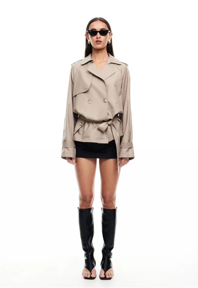 Outerwear Women Lioness Fashion CROPPED TRENCHEROUS COAT Mushroom Outerwear Women Lioness Fashion CROPPED TRENCHEROUS COAT Mushroom