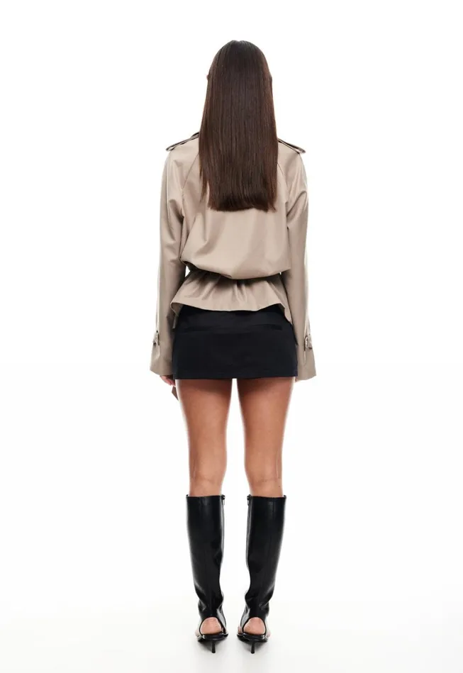 Outerwear Women Lioness Fashion CROPPED TRENCHEROUS COAT Mushroom Outerwear Women Lioness Fashion CROPPED TRENCHEROUS COAT Mushroom