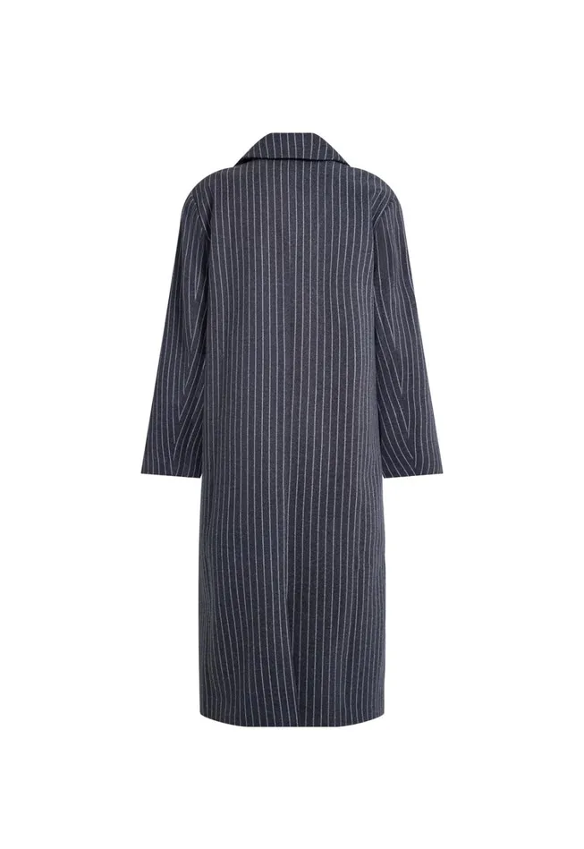 Outerwear Women Lioness Fashion OLSEN COAT Onyx Pinstripe Outerwear Women Lioness Fashion OLSEN COAT Onyx Pinstripe