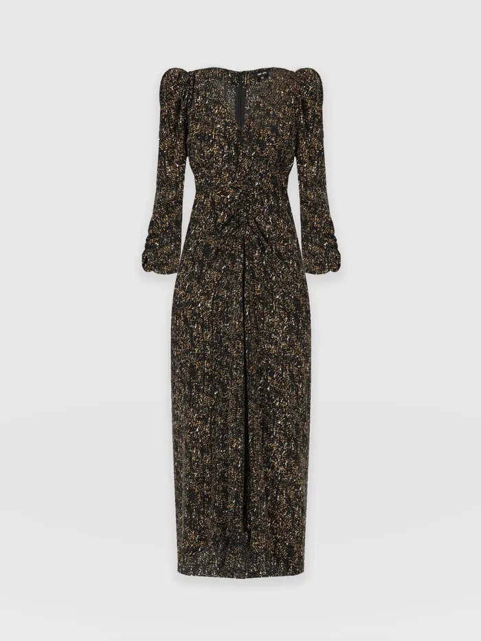 Paloma Ruched Dress 8211 Ditsy Leopard Ditsy Leopard Women Saint And Sofia Dresses