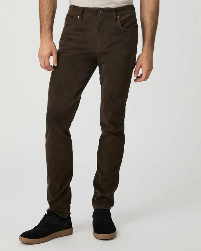 Pants and Joggers Men PAIGE Icon Capsule Lennox Slim Pant 8211 Dark Arrowhead Suede