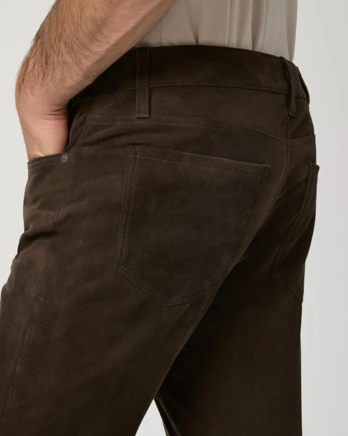 Pants and Joggers Men PAIGE Icon Capsule Lennox Slim Pant 8211 Dark Arrowhead Suede