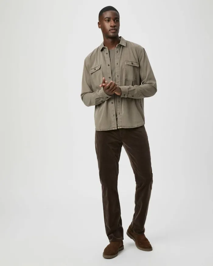 Pants and Joggers Men PAIGE Normandie Straight Pant 8211 Deep Woods Corduroy