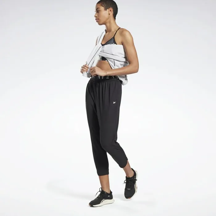 Pants and Sweatpants Womens Reebok Lightweight Jersey 78 Pants Black
