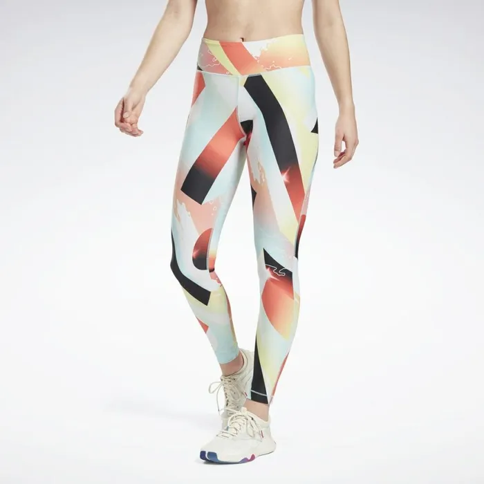 Pants and Sweatpants Womens Reebok Lux Bold Tights Orange Flare